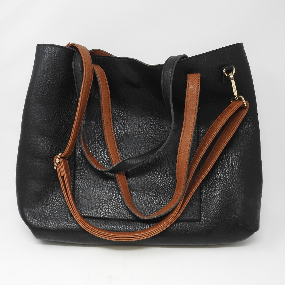Street Level Reversible Faux Leather Tote Bag Used